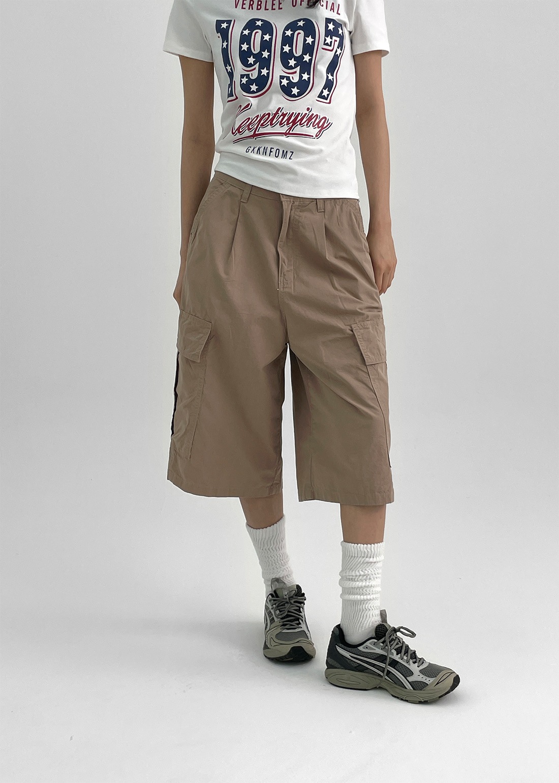 ラトオンバミューダコットンカーゴパンツ