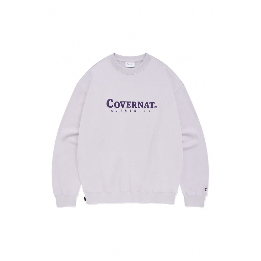 COVERNAT 24SS オーセンティックロゴスウェットシャツライトパープル