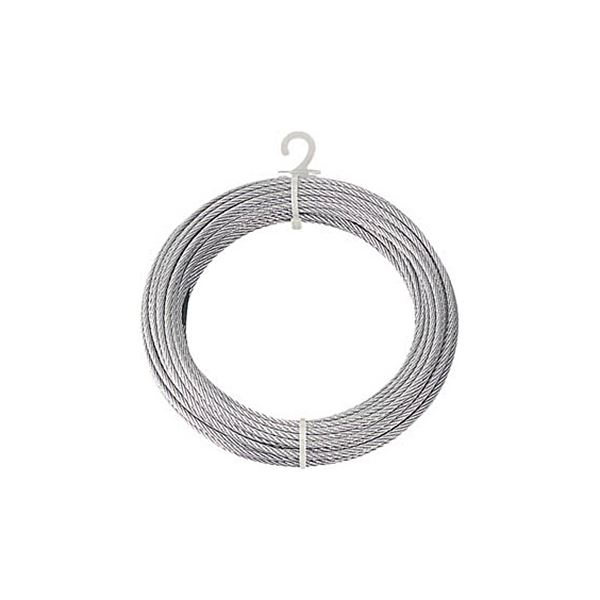 （まとめ）メッキ付ワイヤロープ 4mmx10m CWM-4S10 1巻 [x5セット]