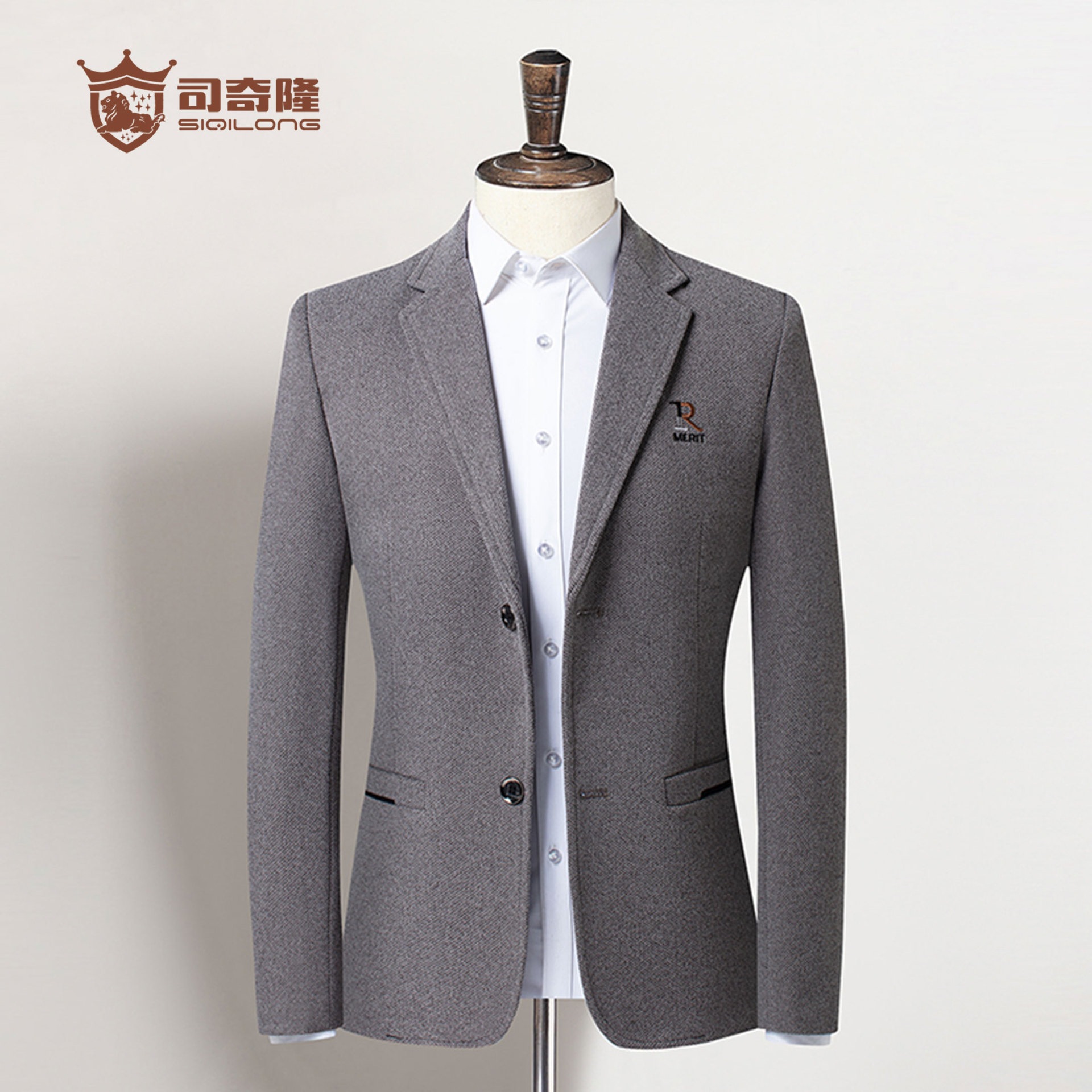 上品 メンズ スーツ ビジネス チェック柄 ジャケット 大きいサイズ ビジネス フォーマル 就活 就職 通勤 パーティー 結婚式 紳士服 秋冬 春夏春と秋のスーツの男性ニット青年軽ビジネス韓版修身男性