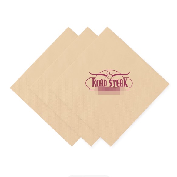 2000枚のティッシュ原色印刷可能ロゴカスタム紙レストランオーダーステーキ紙ナプキンカフェ方巾紙400*400 mmダブルティッシュ
