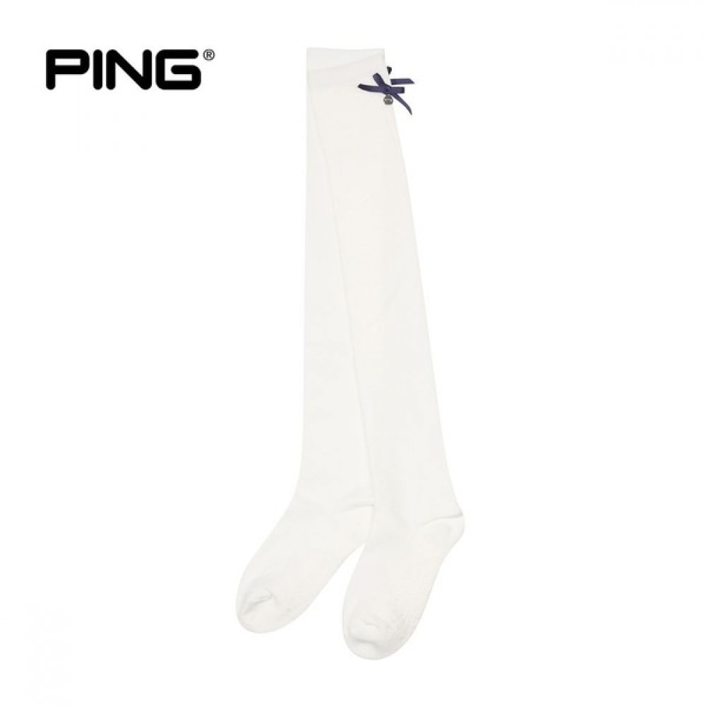 [ping] 女性用リボン飾り付きオーバーザニーソックス
