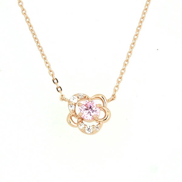 リボン済＆紙袋 ネックレス 正規品 レディース フラワーモチーフ 花モチーフ アクセサリー ペンダント ジュエリー キュービックジルコニア シルバー素材 祝い