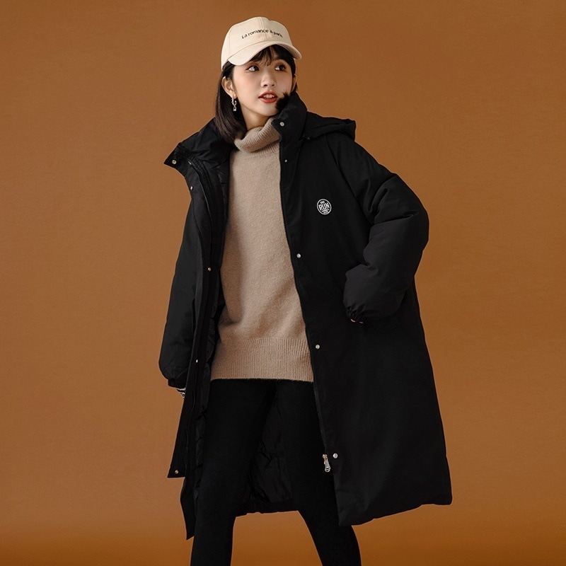 作セールコートレディース中綿コートオーバーコートダウンコート男子綿入れフード体型カバーミディアムロング通学通勤防寒服秋冬女子アウター