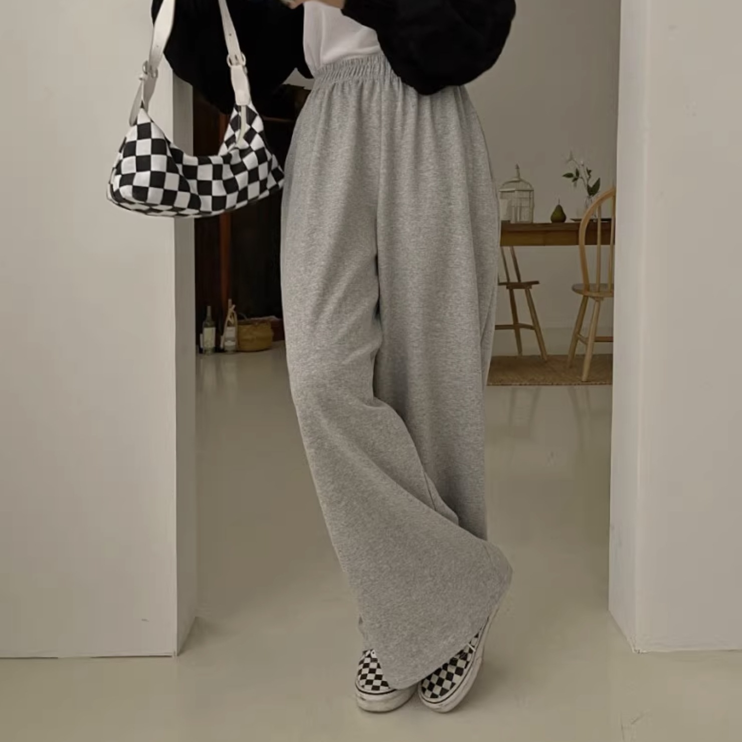 パンツ ボトムス ロングパンツ ワイドパンツ カジュアルパンツ フルレングス ワイド ウエストゴム ボタン リネン コットン かわいい 大人可愛い シンプル カジュアル おしゃれ かっこいい こなれ感