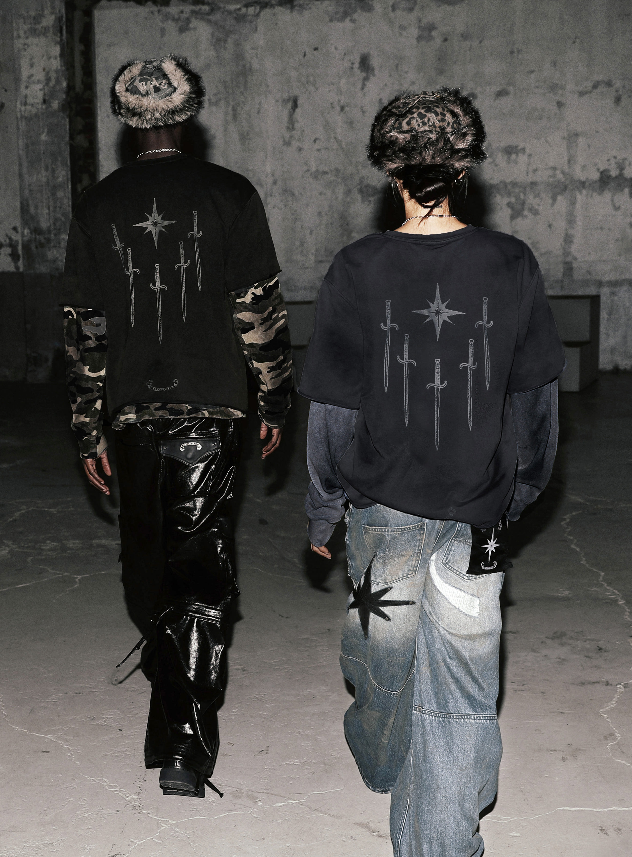 【BADBLOOD】 25FW 0409 COSMO CONVEX DENIM PANTS : 2COLORS