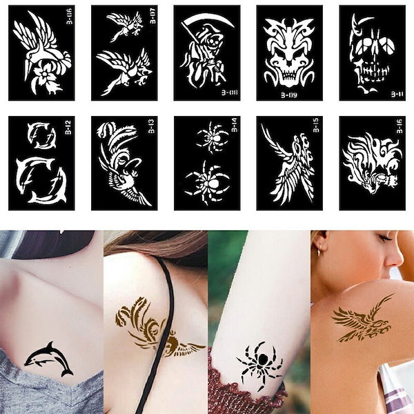 Qoo10] ステンシルシートステッカー 髑髏 死神