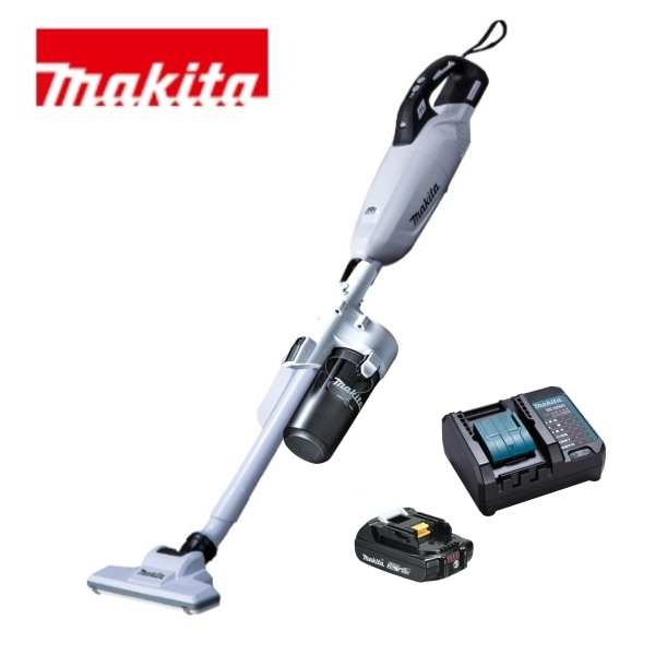 当店だけ！バッテリー充電器も1年保証! マキタ コードレス掃除機 18V カプセル式 白 CL284FDZW + ショートサイクロン + 軽量バッテリー + コンパクト充電器 充電式 クリーナー