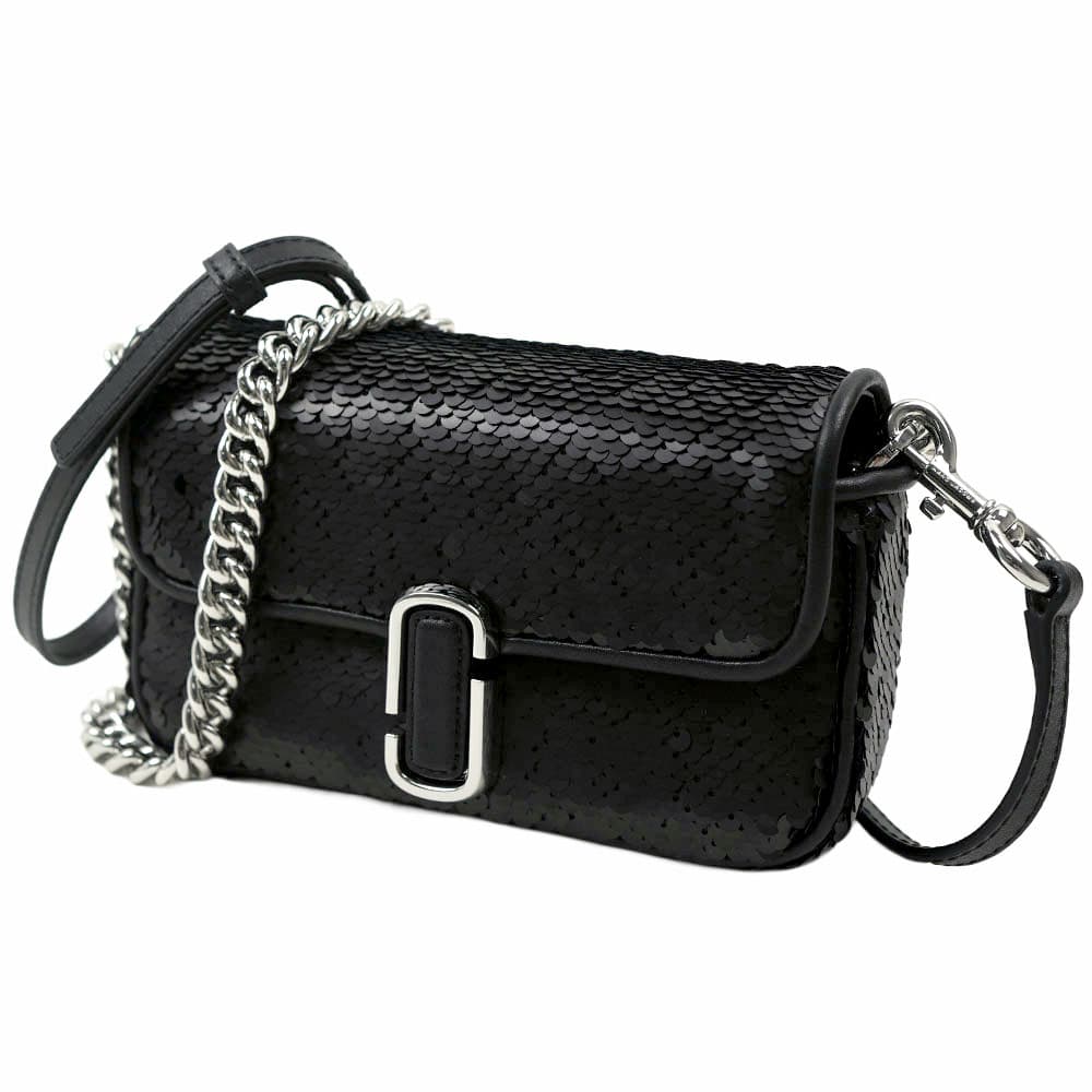 マークジェイコブス ショルダーバッグ レディース 斜め掛け ブラック シルバー スパンコール 鞄 MARC JACOBS THE MINI SHOULDER BAG H907M06RE22 001 B