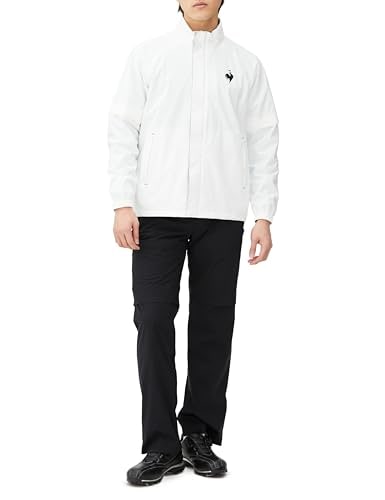 [ルコックスポルティフゴルフ] レインウェア 【流通限定】 透湿 耐水 ストレッチ 上下セット ゴルフ 袖ディタッチャブル QGMXJH10W メンズ WHBK(ホワイト×ブラック) L