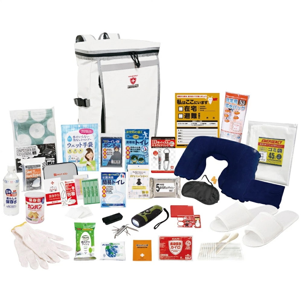 災害対策30点防災セット TU-200 4304-024 防災グッズ 防災セット 非常用持ち出し袋 防災バッグ 避難セット 災害グッズ 非常食 トイレ 簡易トイレ 携帯用トイレ