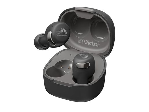 JVCケンウッド VICTOR HA-A30T2-B ワイヤレスイヤホン BLUETOOTH VER.5.3 ノイズキャンセリング アプリ対応 マルチポイント 合計27時間再生 マイク付き 小型 軽量