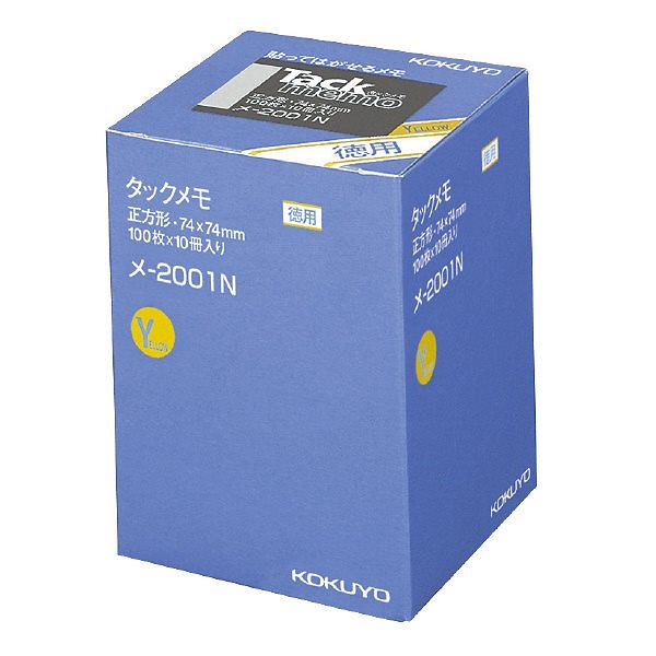 （まとめ買い）タックメモ お徳用/ノートタイプ 74x74mm 黄 100枚x10冊 メ-2001N [x3]