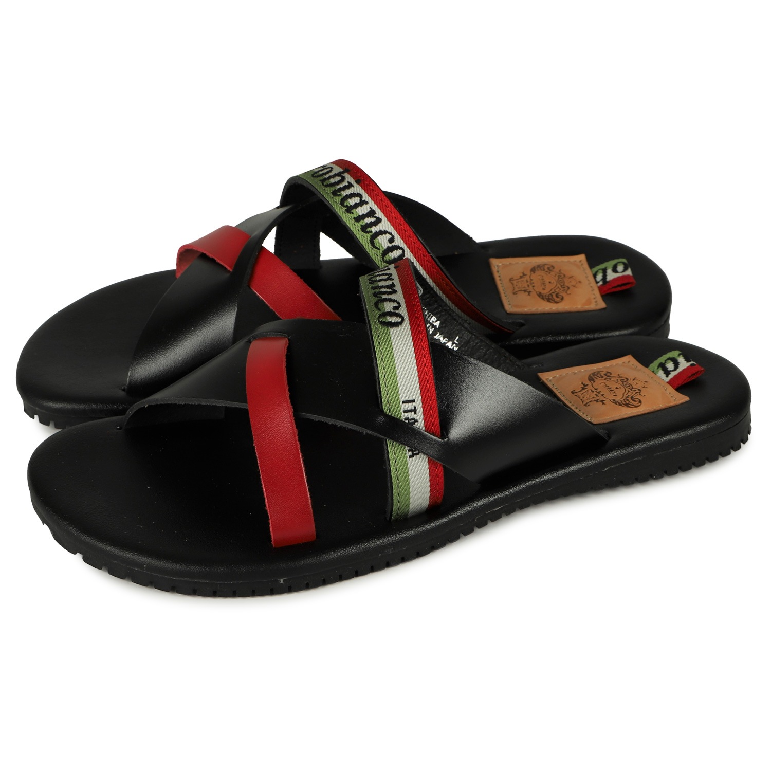 クロスサンダル ハシバ メンズ 本革 ブラック ブラウン キャメル 黒