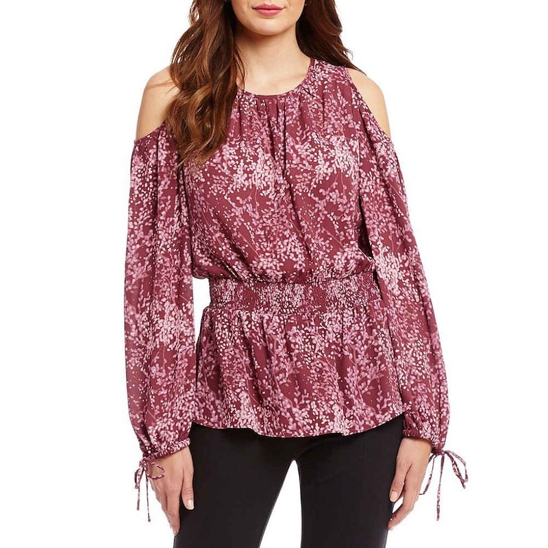 ホルストン ヘリテイジ レディース トップス ブラウス・シャツ【H Halston Cold Shoulder Blouse】Berry ホルストン ヘリテイジ レディース トップス ブラウス・シャツ【H Halston Cold Shoulder Blouse】Berry