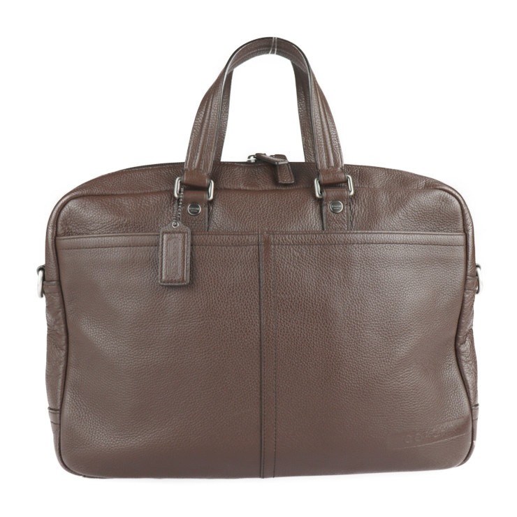 美品 COACH コーチ トランスアトランティック スモール コミューター ビジネスバッグ F70354 レザー ブラウン 2WAY ブリーフケース ショルダーバッグ 書類鞄【本物保証】