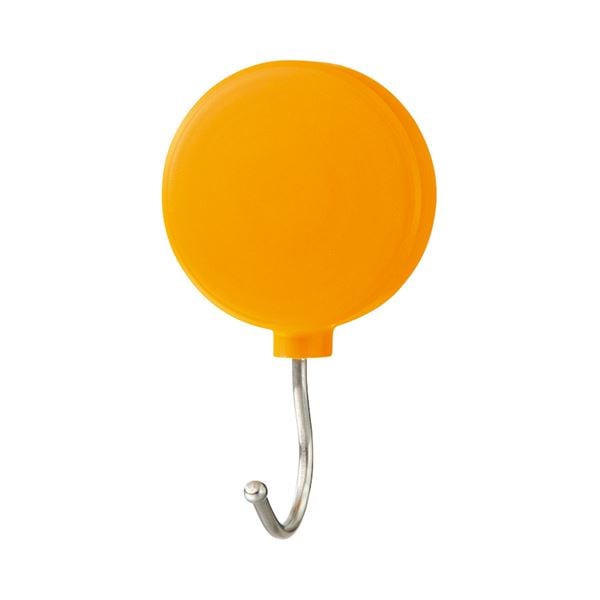 （まとめ） ミツヤ プラマグネットフック スイング式耐荷重約3Kg オレンジ PMHRM-OR 1セット（10個） 5セット