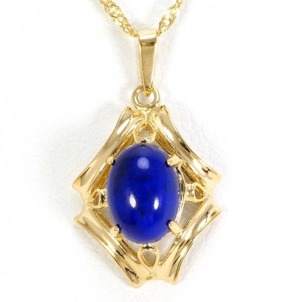 K18 18金 YG イエローゴールド ネックレス ラピスラズリ 0.1 ジュエリー 中古