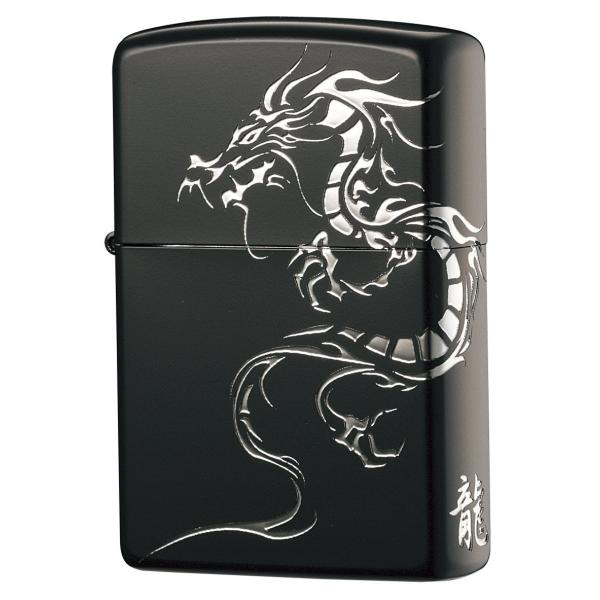 ZIPPO(ジッポー) オイルライター NO200 DRAGON&TIGER ドラゴン マットブラック×シルバー 2BKS-DR
