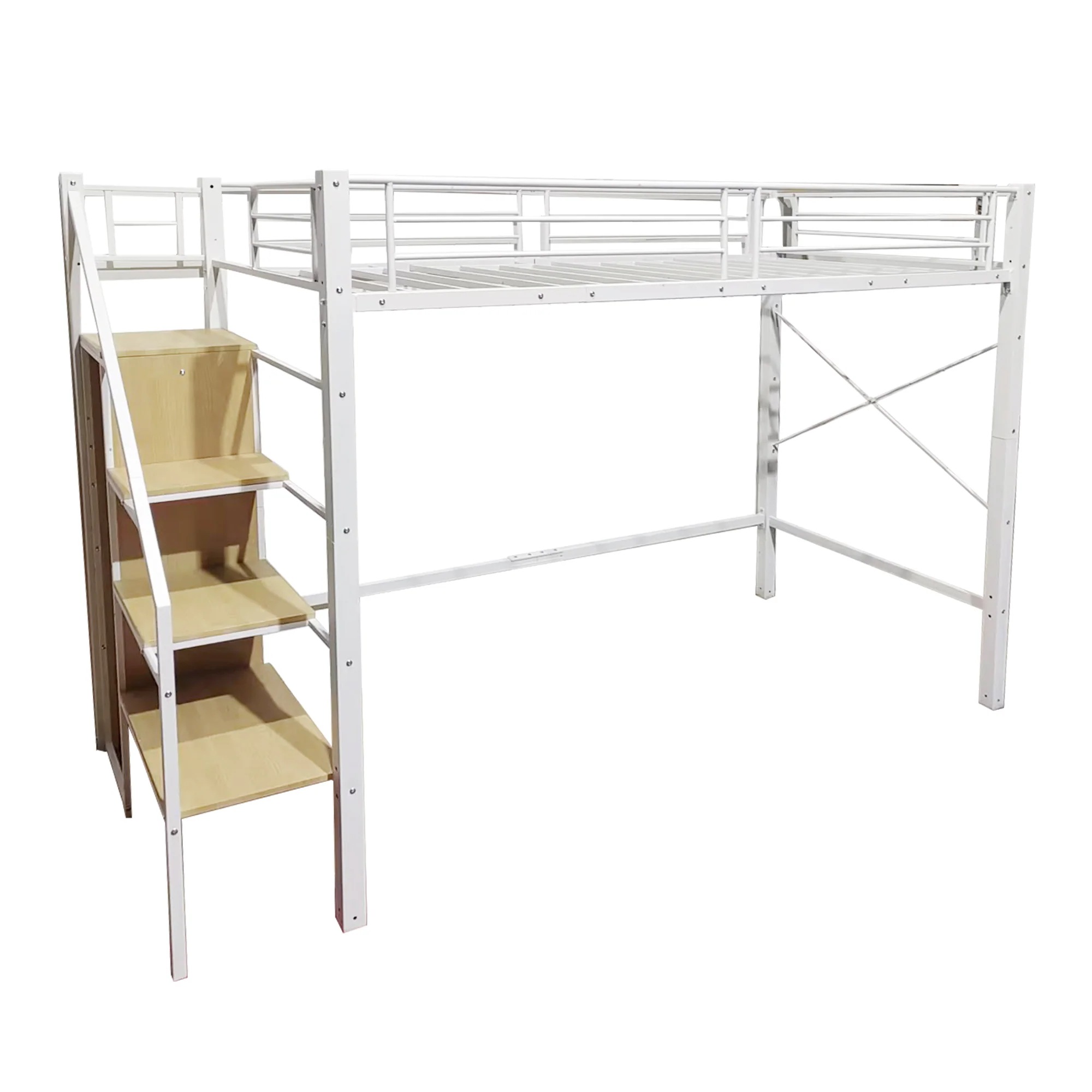 国内発送】【ホワイト】システムベット ロフトベッド コンセント付き