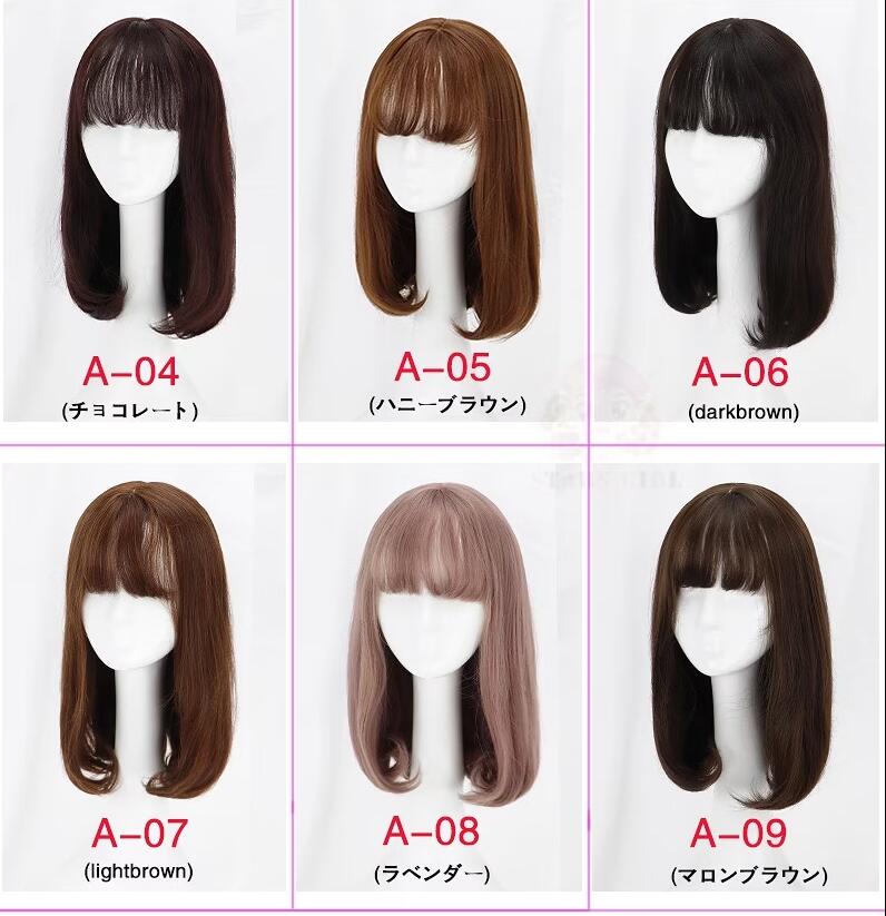 ウィッグ ショート ボブ ボブウィッグ 可愛い レディースウィッグ フルウィッグ ミディアムウィッグ セミロング ウェーブ巻き髪 襟足ウィッグ 耐熱 自然 コスプレ 仮装