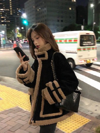 【取寄：納期2週間】ジャケット ブルゾン アウター レディース ボア 冬 防寒 ジャケット ハイネック バイカラー ジャケット ブルゾン アウター レディース ボア 冬 防寒 ジャケット ハイネック