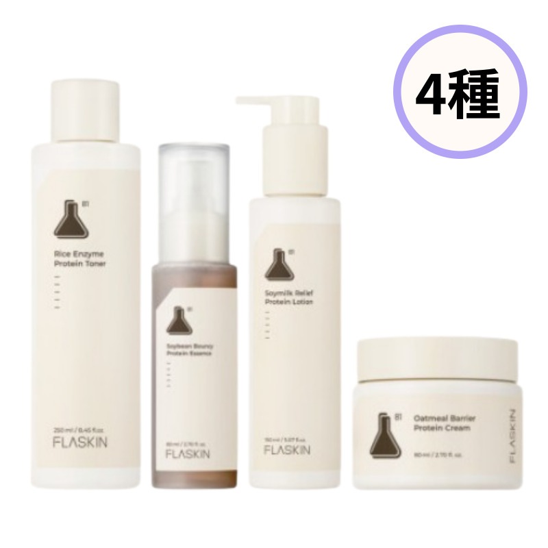 コア強化 90日 基礎ケアセット 4種 /ローション+エッセンス+トナー+クリーム / 肌に塗るタンパク質フィラー