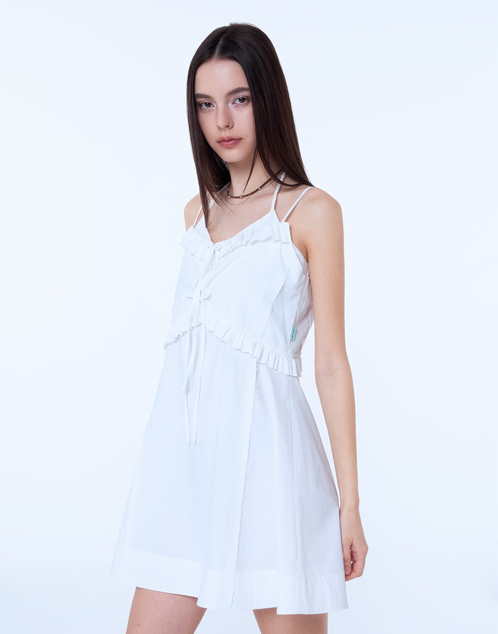 EYELET MINI-DRESS - WHITE_5/8 SHIPPING