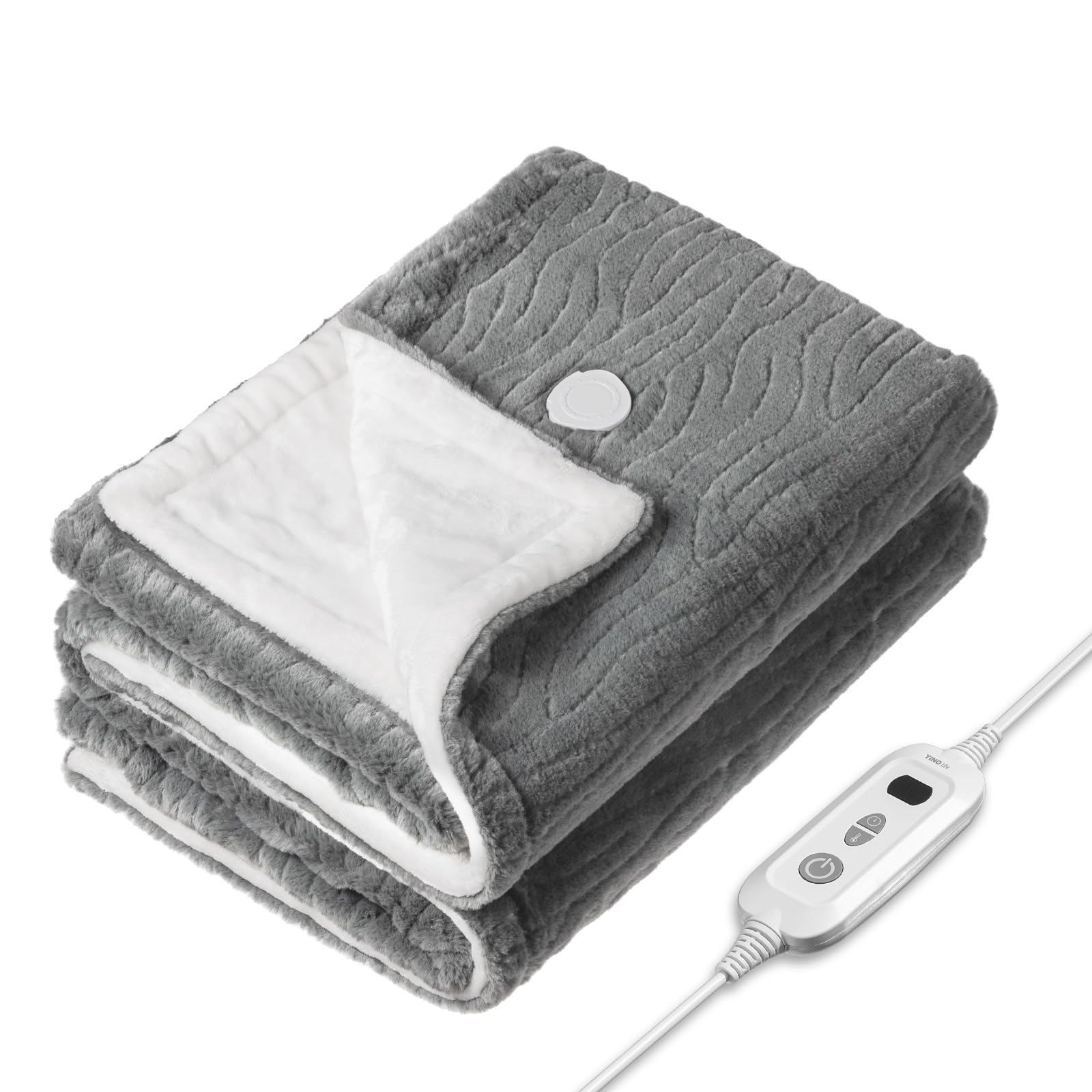 YINO life 電気毛布 【表面兎毛調+裏面フランネル素材】 3分速暖 掛け敷き兼用 ひざ掛け 188×130cm ６段階温度調整 タイマー設定機能 切り忘れ防止 洗える ダニ退治 ふわふわ 柔ら