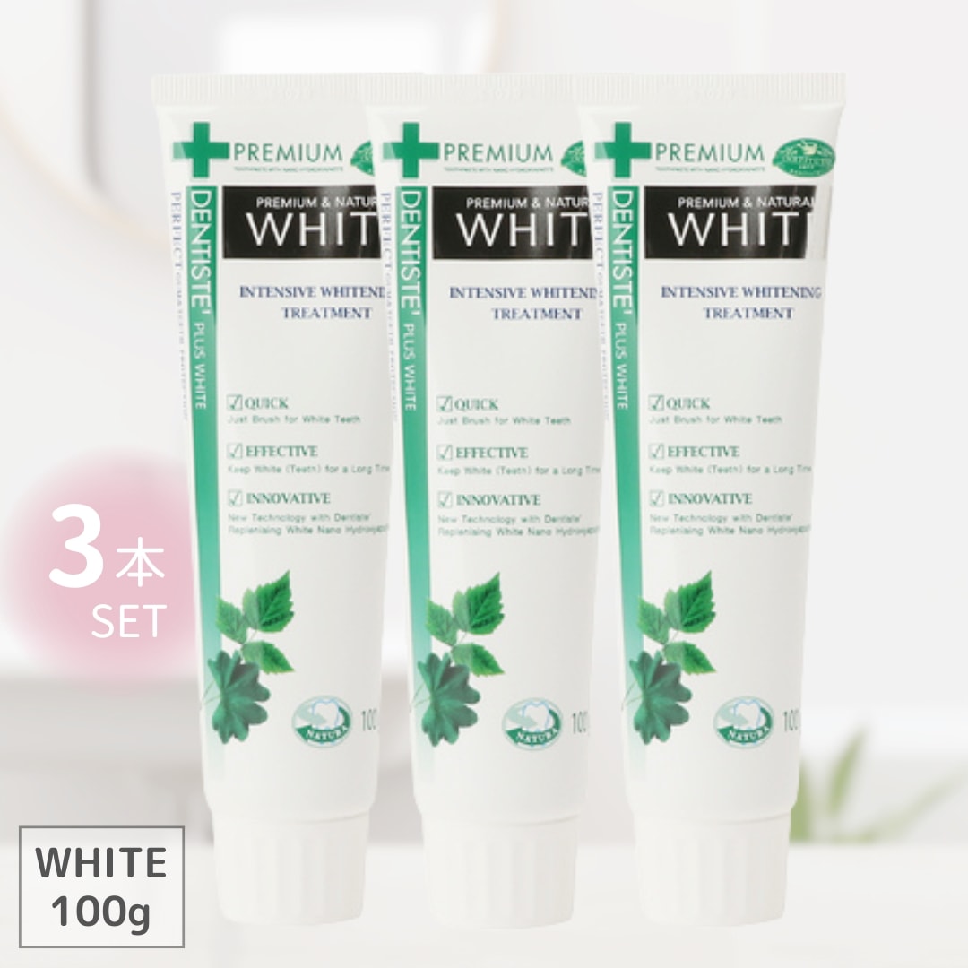 デンティス ホワイトニング 歯磨き粉 チューブ ミント 口臭ケア 100g 3本セット