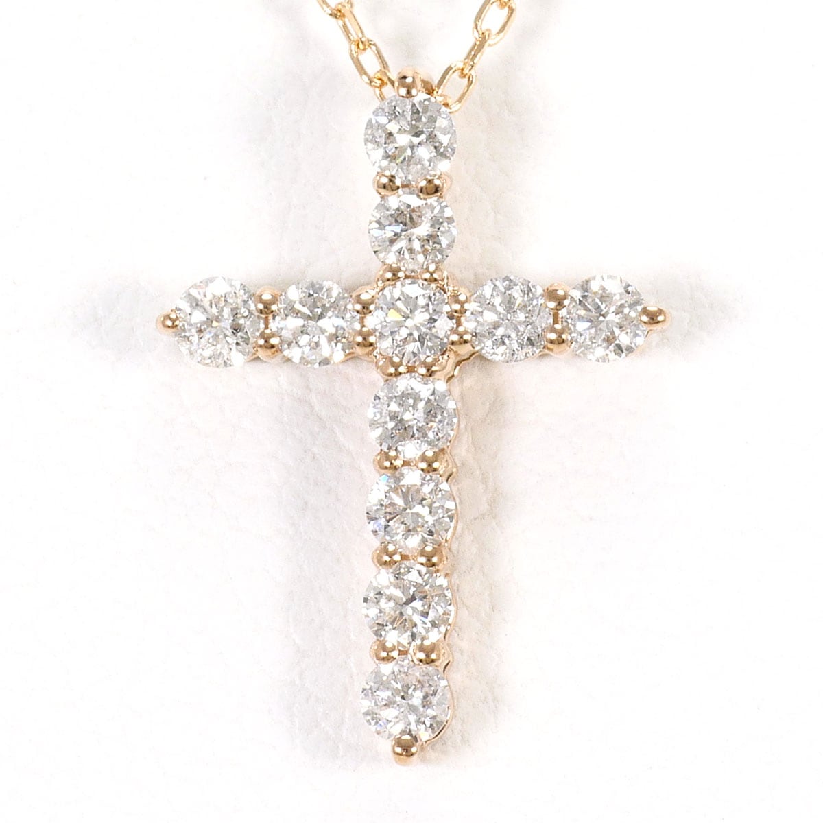 K18 18金 PG ピンクゴールド ネックレス ダイヤモンド 0.30ct 総重量約1.6g 約45cm ジュエリー 中古