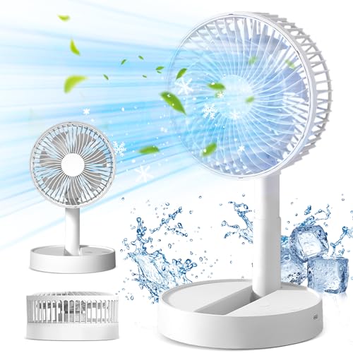 卓上扇風機 小型 強力 折り畳み式 高さ調整可能 USB充電式扇風機 Favoreal【2024新登場4000mAhバッテリー内蔵 大風量4段階調節 タイマー4段階調節】携帯扇風機 長時間連続使用 静