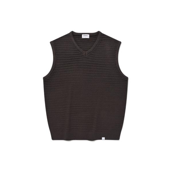Vネックニットベストチャコール
