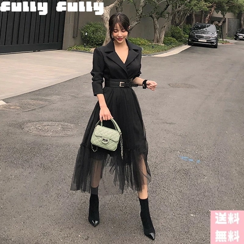 【急速出荷】ワンピース 春 夏 レディース きれいめ ドレスワンピ タイトワンピ 黒 ブラック お呼ばれ マキン丈ワンピ 膝丈 大人 大きいサイズ パーティードレス 結婚式 二次会 きれいめ かわいい