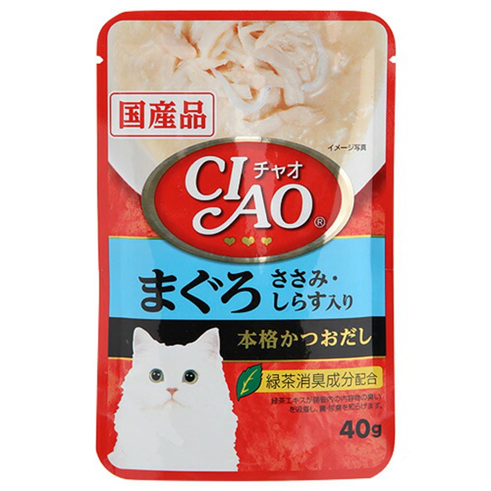 いなば　ＣＩＡＯ　チャオ　まぐろ　ささみ・しらす入り　４０ｇX９６袋　キャットフード　国産　ＣＲＣ35―20―20―10―40