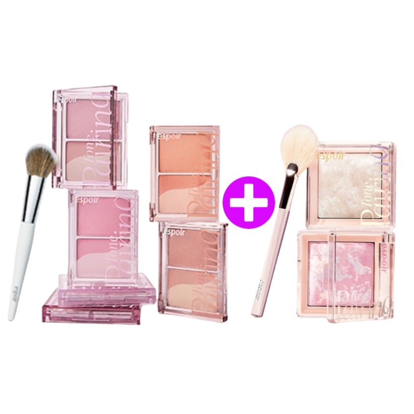 [4/15新作発売] [Aespa ウィンターpick] トーンペアリングセット(チーク+ハイライター)/(贈呈:チークブラシ+ハイライターブラシ) / 韓国コスメ