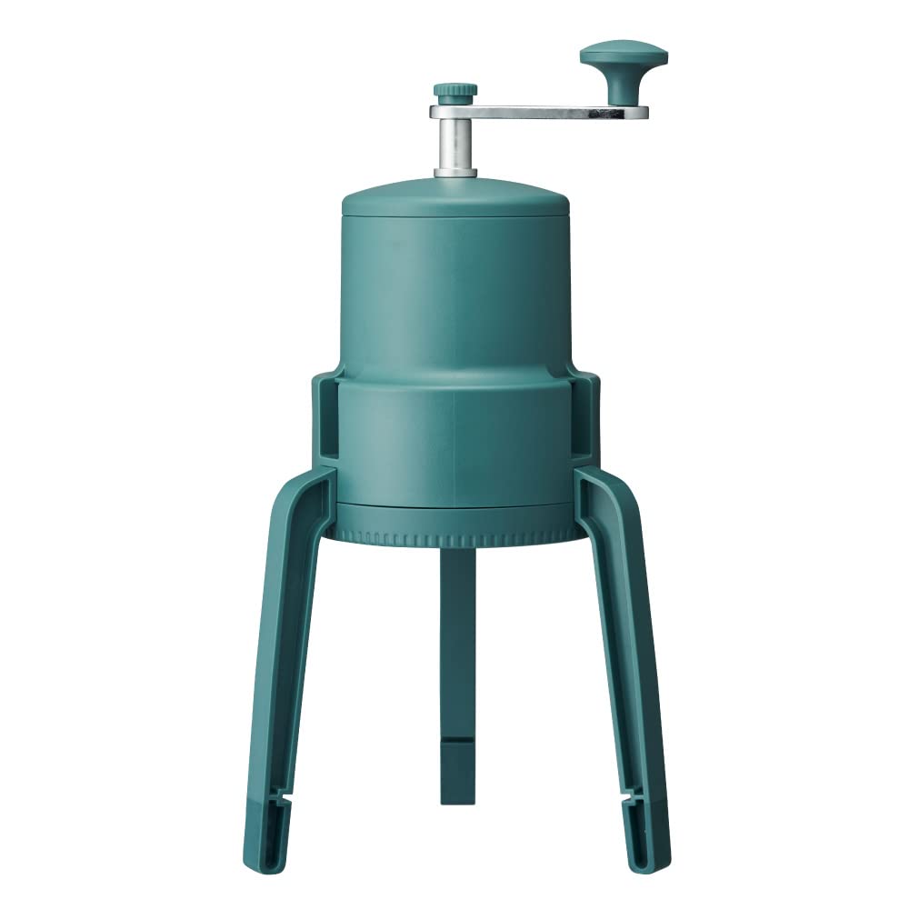 ドウシシャ かちわり手動かき氷器 折り畳み可 収納袋付きで持ち運びに便利 キャンプにもおススメ 市販の氷使用可能 グリーン