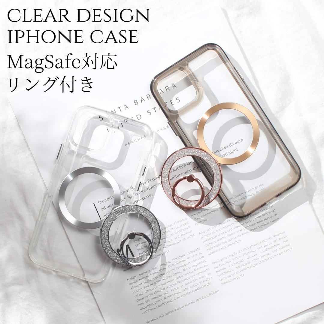 iphone12 ケース クリア リング付き iphone12mini iphone12Pro iphone12ProMAX マグセーフ対応 magsafe 12 12pro 大人かわいい