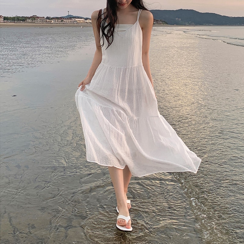 [top0646] 韓国ファッションフラワー ティアード ビスチェ ロング ワンピース