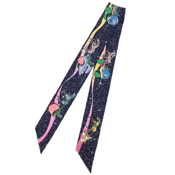 スカーフ バンダナ ツイリー マルチカラー ネイビー レディース H063573 S 05