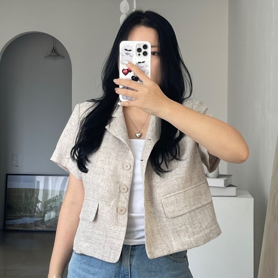 [2サイズ] リネンジャケット 結婚式ルック ビッグサイズ 秋 リネン JK ぽっちゃり 出勤ルック 秋 おしゃれ