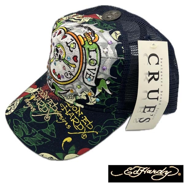 エドハーディー キャップ Ed Hardy Cap LOVE KILLS SLOWLY WEB　ネイビー　スペシャリティ メンズ レディース エド・ハーディー 正規 LAセレブ サファリ ファッショ