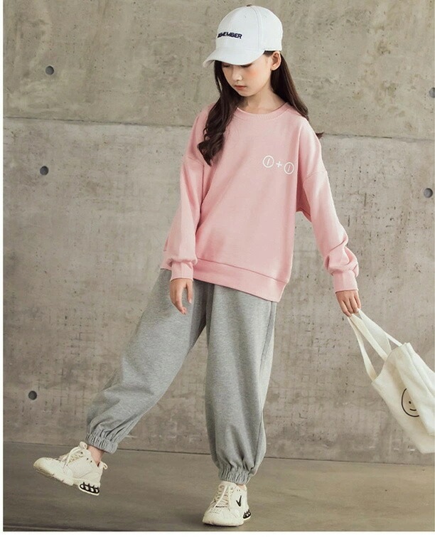 新アップグレード新品韓国子供服 2点セット パーカー ロングパンツ 女の子 スポーツウェア キッズ ゆったり カジュアル ナチュラル 春秋 長袖