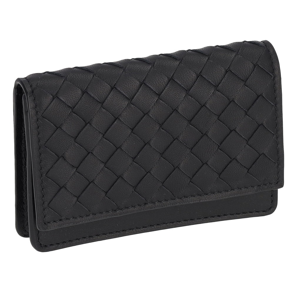 BOTTEGA VENETA 133945-V3UN1-8803 INTRECCIATO ボッテガヴェネタ イントレチャート カードケース ラムスキンレザー ブラック/シルバー