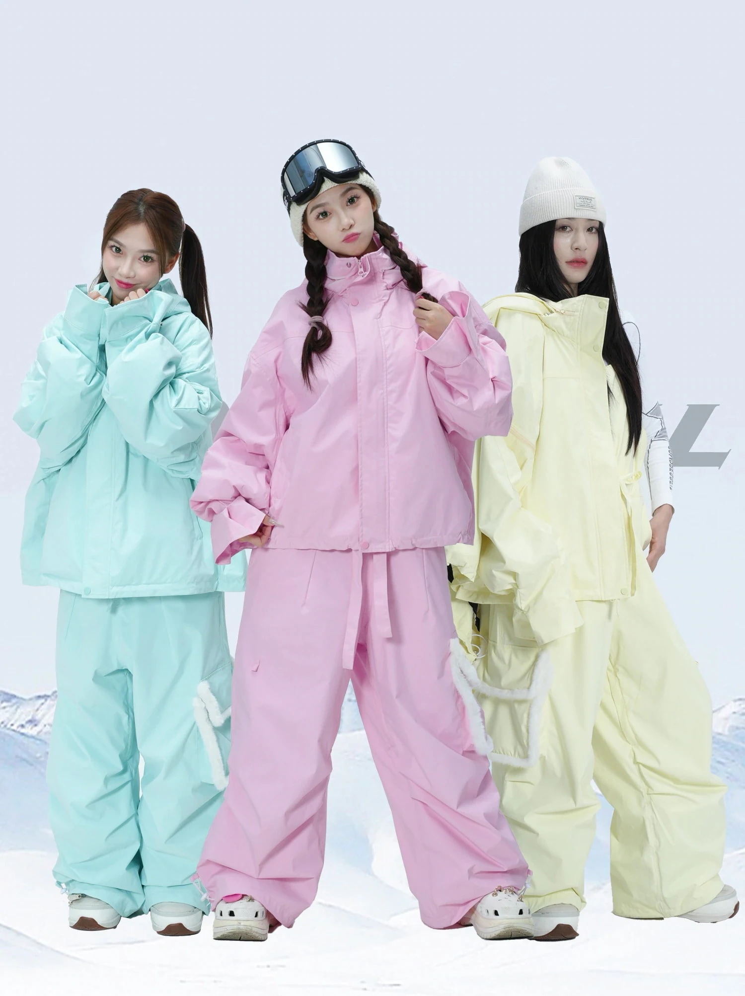 高品質のスキー用具！スノーボードウェア 20上下セット メンズ レディース ジャケット パーカー パンツ ズボン 可愛い 黄色 ピンク 青 防風 撥水 風 スノボウェア スノーウェア スキーウェア20