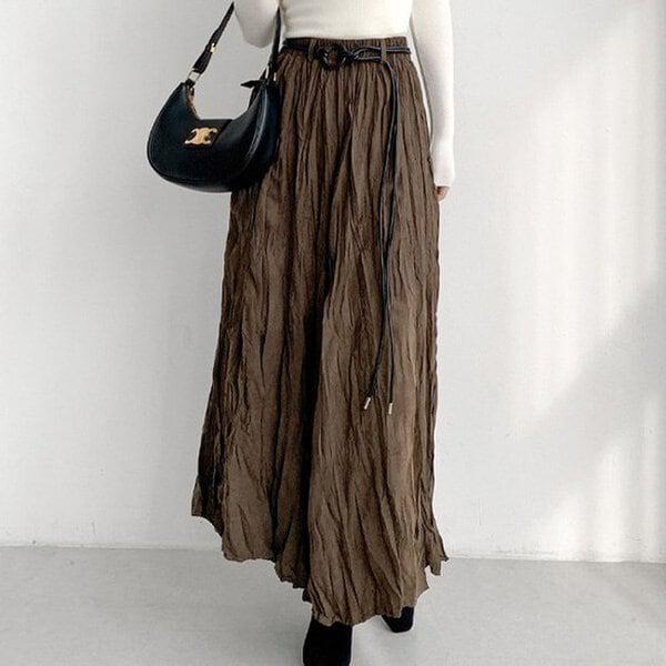 (SK) 쭈글이 스웨이드 스커트 겨울 여성 스커트