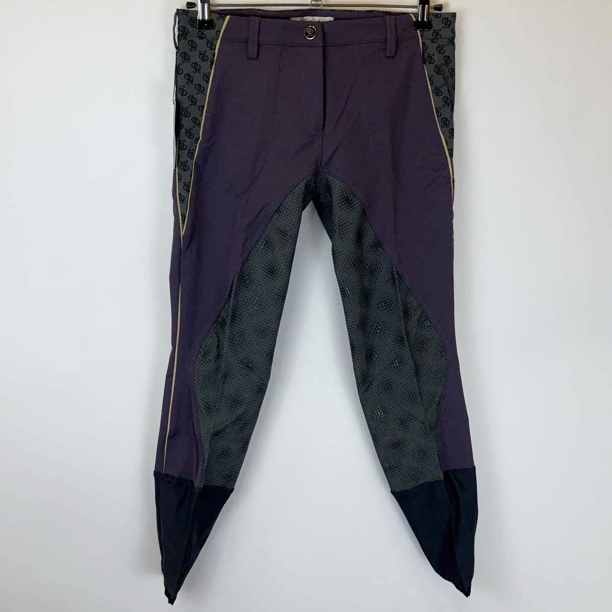 【中古・未使用品】Accademia Italiana アカデミアイタリアーナ キュロット パンツ パワーグリップ 44 パープル レディース 乗馬ズボン 馬術