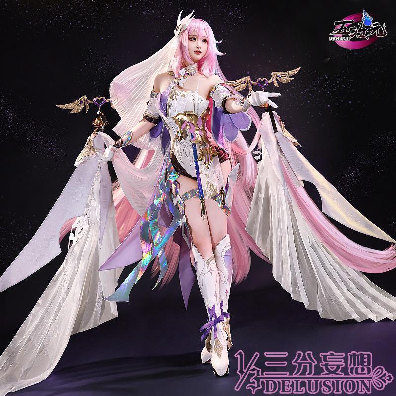 三分妄想　崩壊3rd　エリシア　コスプレ　真我・人の律者　衣装　ウィッグ　靴　ハロウィン