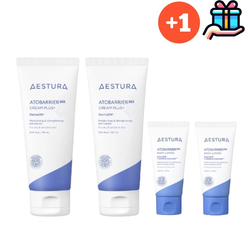 [Q10人気商品1+1] ATOBARRIER 365 クリームプラス 90ml+90ml 追加サンプル ボディローション 50ml+50ml 企画セット スキンケア 保湿 肌ケア 大容量 最高保湿