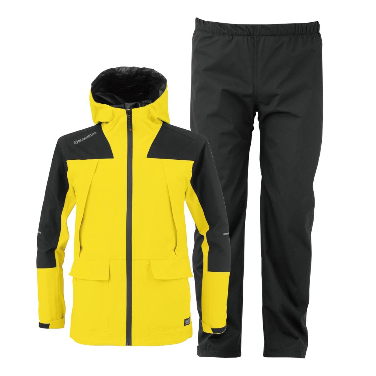 【送料無料】 レインスーツ 雨具 アウトドア スポーツ 釣り 4WAYストレッチレインスーツ(上下セット) イエロー(ブラック) G5410 11 M